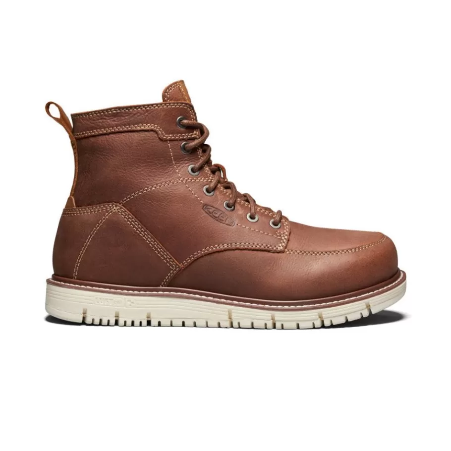 Men KEEN Work Boots & Shoes-Men'S San Jose 6" Boot (Soft Toe) | Gingerbread/Off White