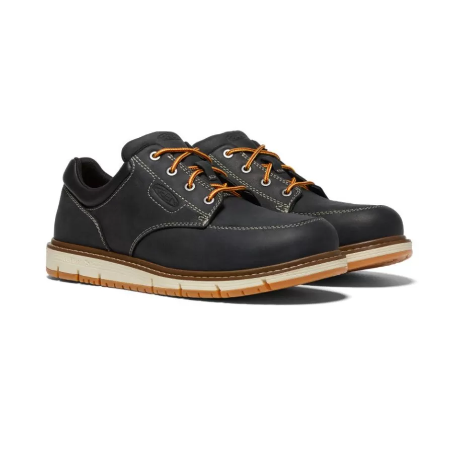 Men KEEN Work Boots & Shoes-Men'S San Jose Oxford (Aluminum Toe) | Black/Off White