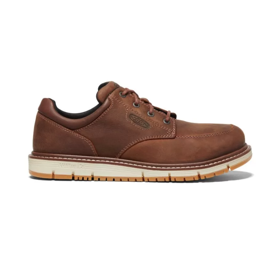 Men KEEN Work Boots & Shoes-Men'S San Jose Oxford (Aluminum Toe) | Gingerbread/Off White