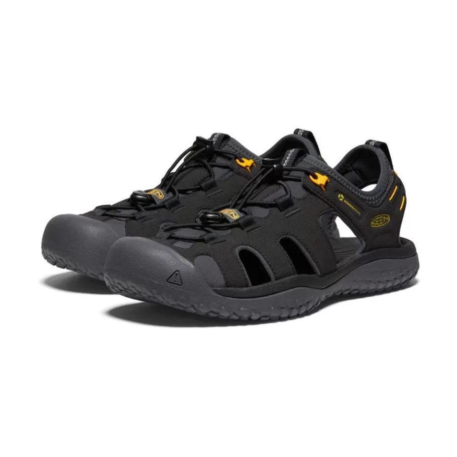 Men KEEN Sandals-Men'S Solr Sandal | Black/Gold