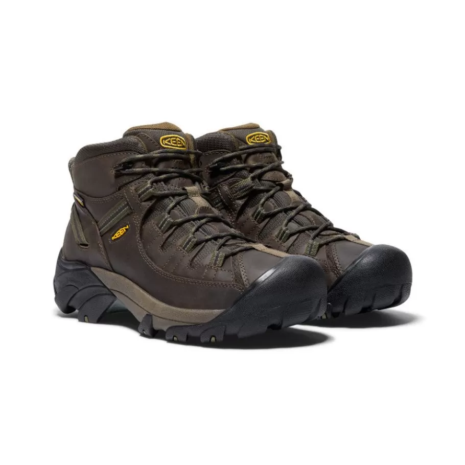 Men KEEN Boots-Men'S Targhee Ii Mid Waterproof Hiking Boots | Canteen/Dark Olive