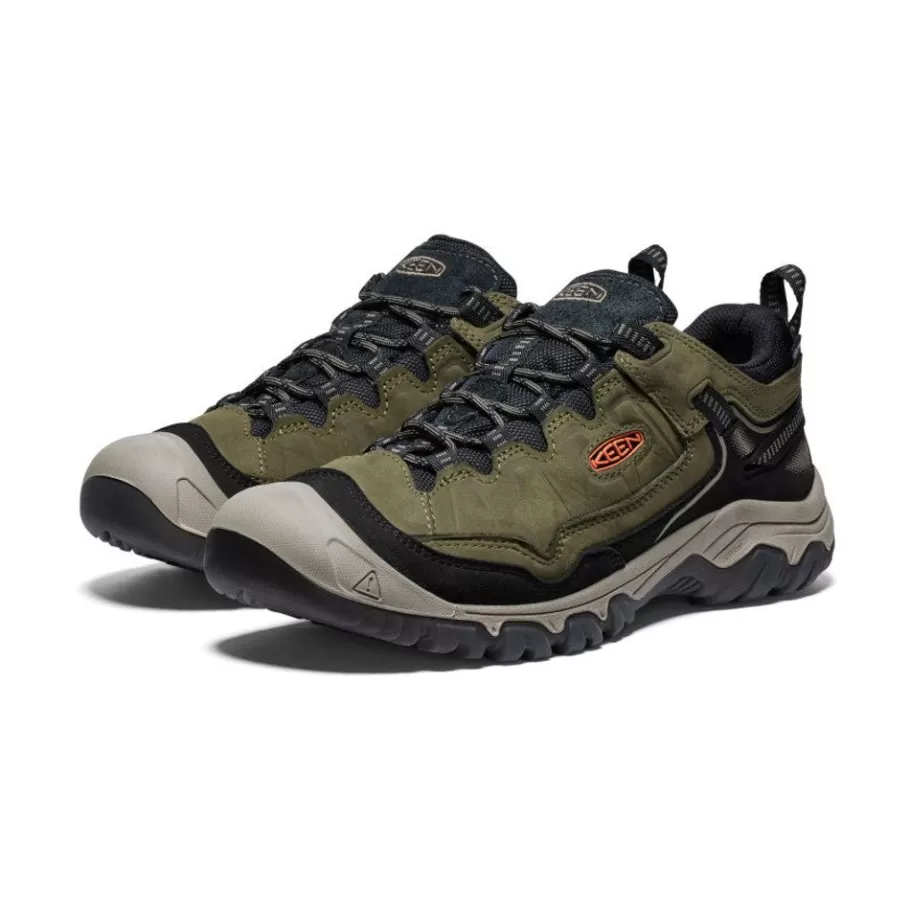 Men KEEN Shoes-Men'S Targhee Iv Waterproof Hiking Shoe | Dark Olive/Gold Flame