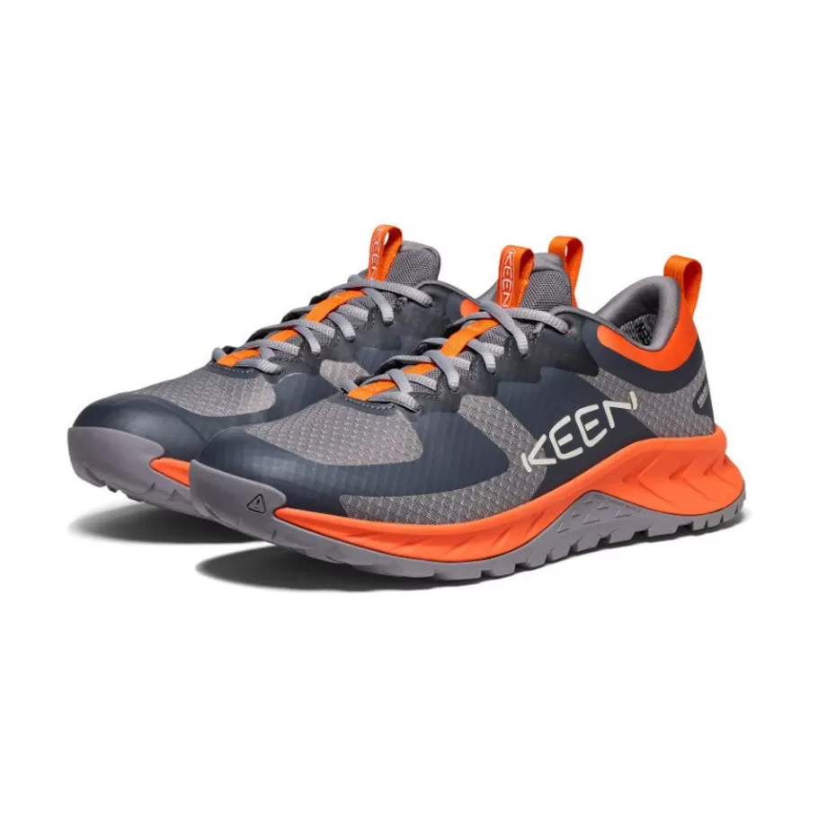 Men KEEN Shoes-Men'S Versacore Waterproof Shoe | Steel Grey/Scarlet Ibis
