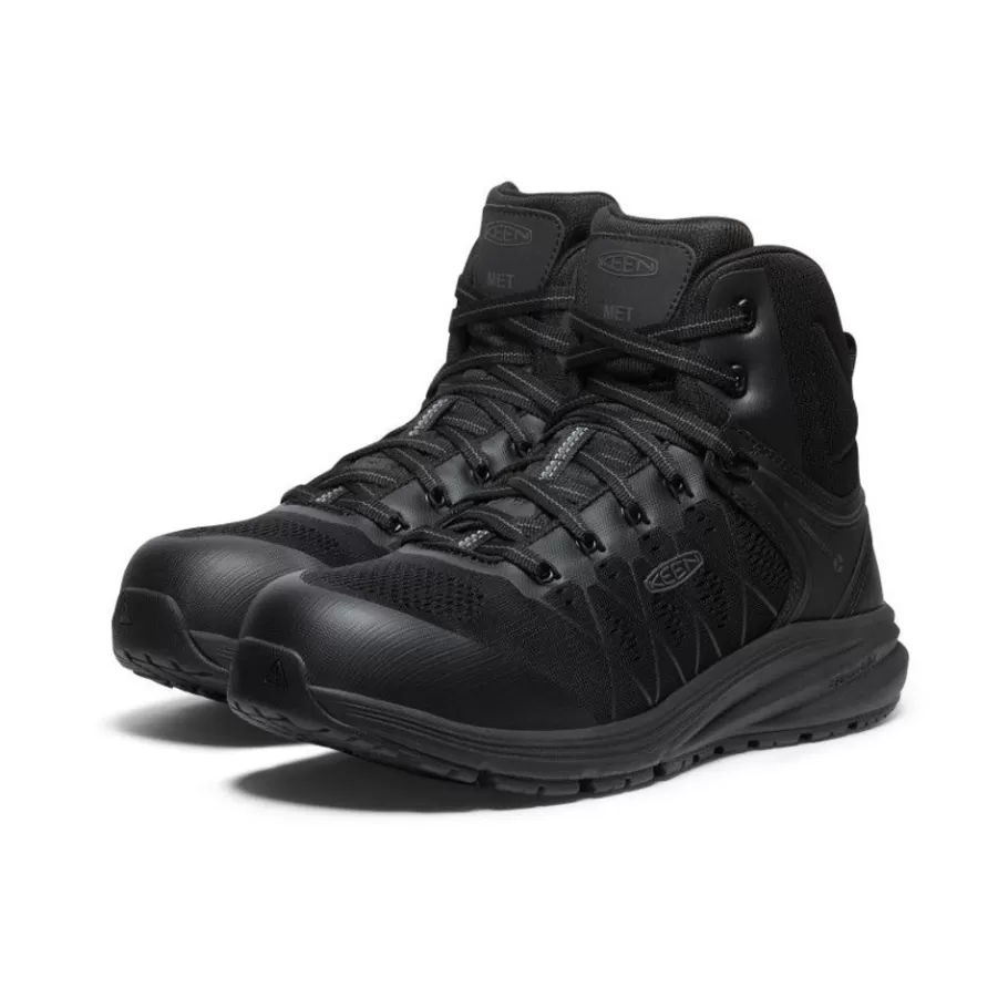 Men KEEN Work Boots & Shoes-Men'S Vista Energy Mid Int Met (Carbon-Fiber Toe) | Black/Raven