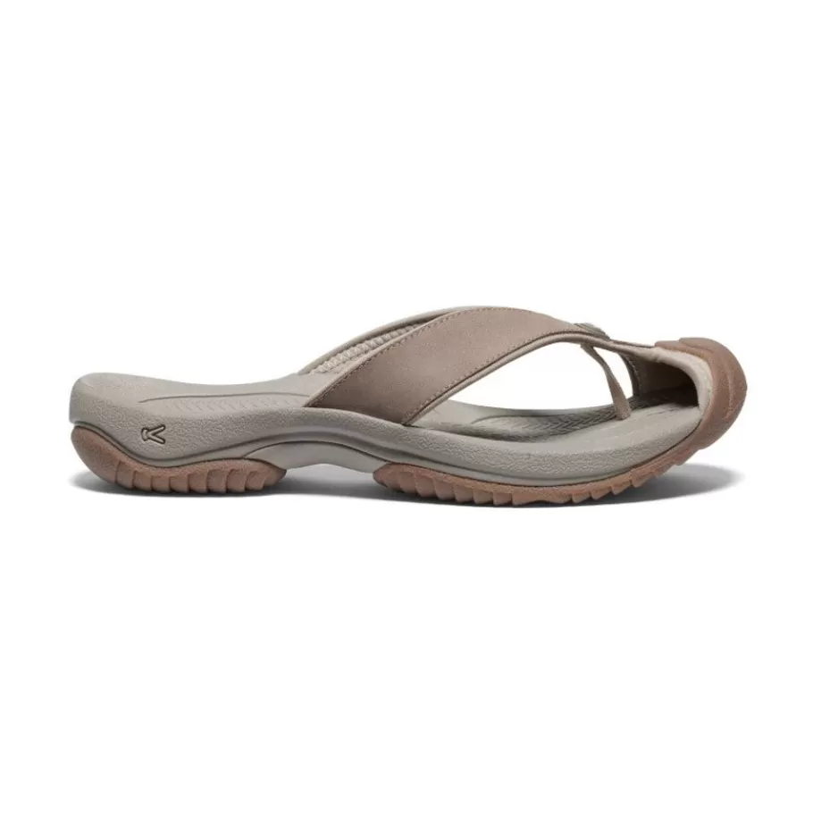 Men KEEN Slip-Ons-Men'S Waimea Leather Flip-Flop | Brindle/Birch