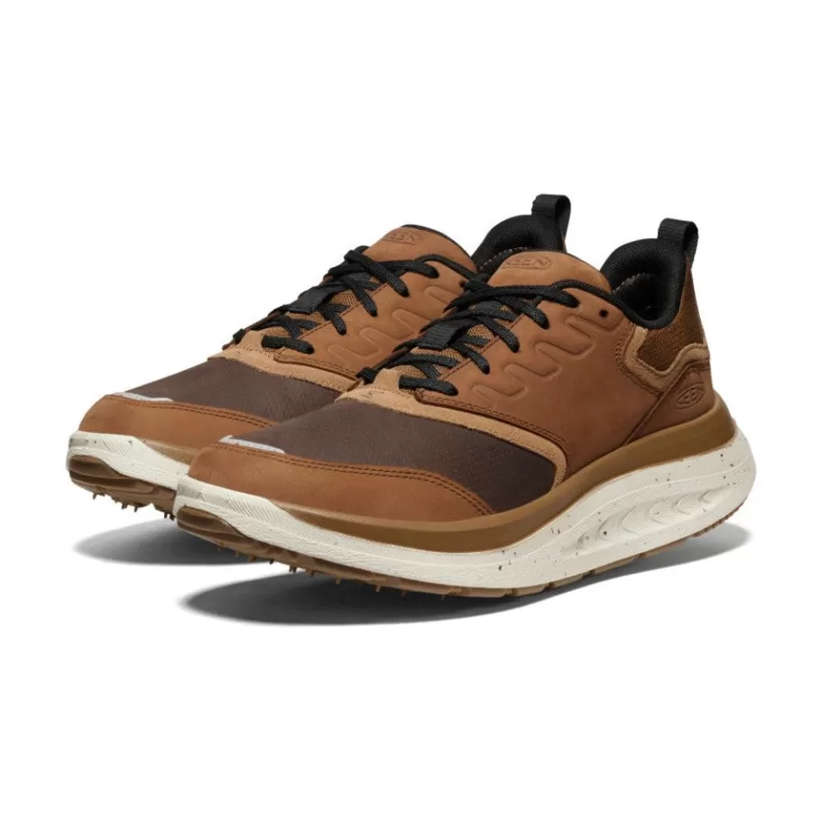 Men KEEN Shoes-Men'S Wk400 Leather Walking Shoe | Bison/Toasted Coconut