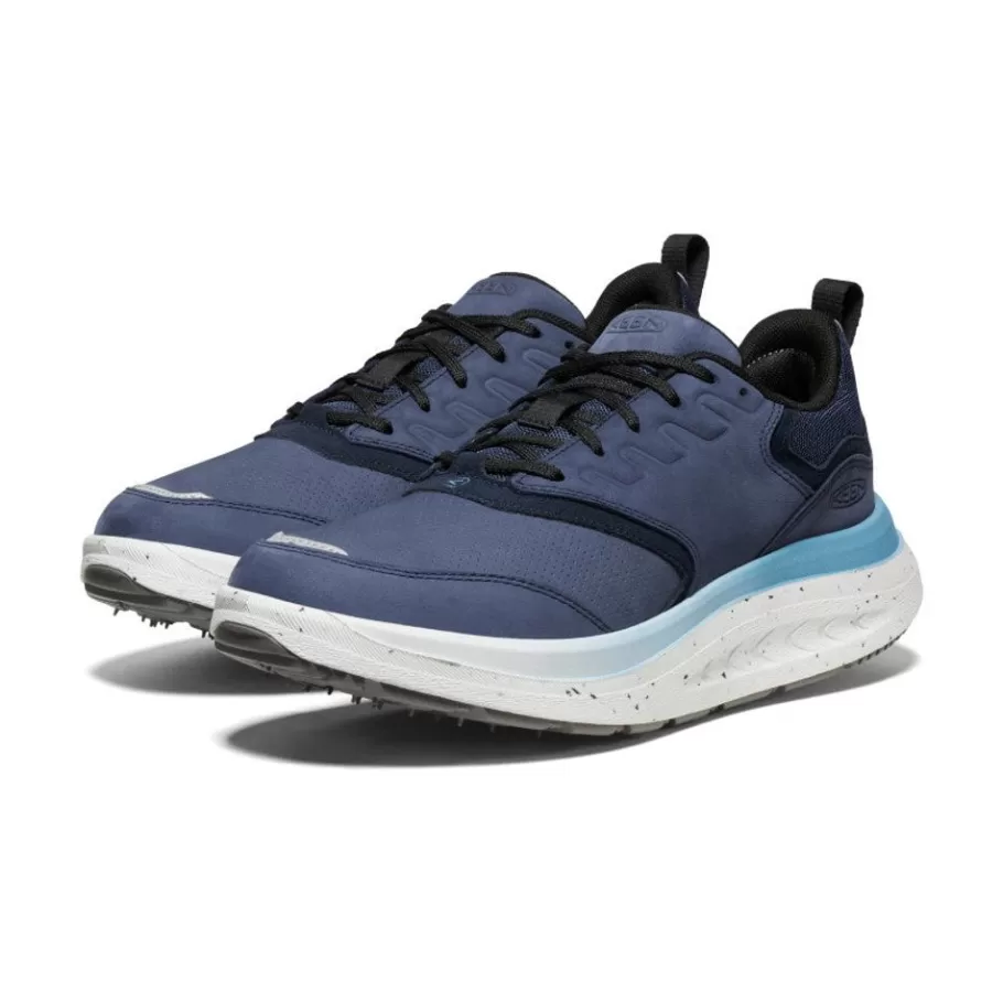 Men KEEN Shoes-Men'S Wk400 Leather Walking Shoe | Naval Academy/Blue Heaven