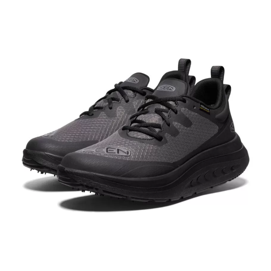 Men KEEN Shoes-Men'S Wk400 Waterproof Walking Shoe | Black/Black