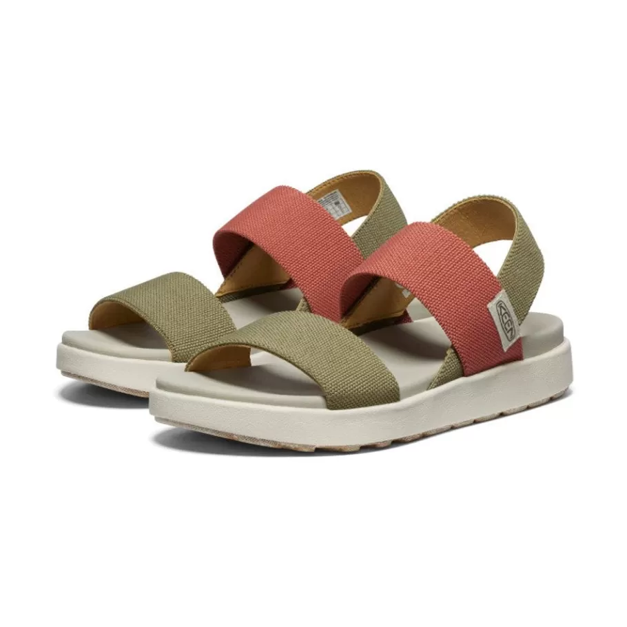 Women KEEN Sandals-Women'S Elle Backstrap Sandal | Martini Olive/Baked Clay