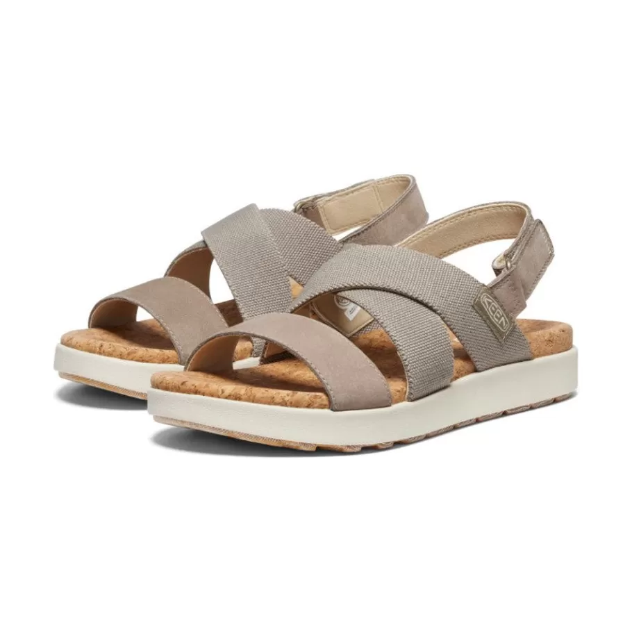 Women KEEN Sandals-Women'S Elle Criss Cross Sandal | Brindle/Birch