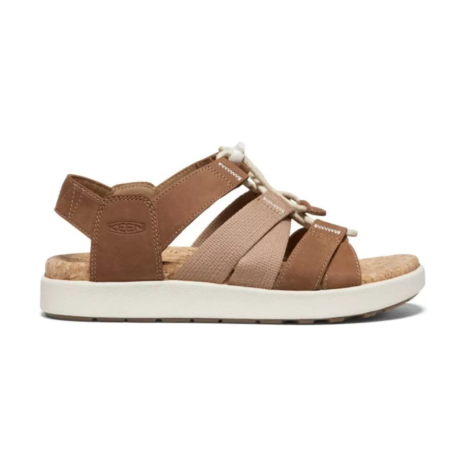 Women KEEN Sandals-Women'S Elle Mixed Strap Sandal | Toasted Coconut/Birch