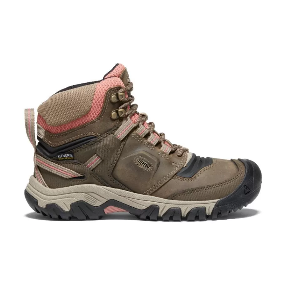 Women KEEN Boots-Women'S Ridge Flex Waterproof Boot | Timberwolf/Brick Dust