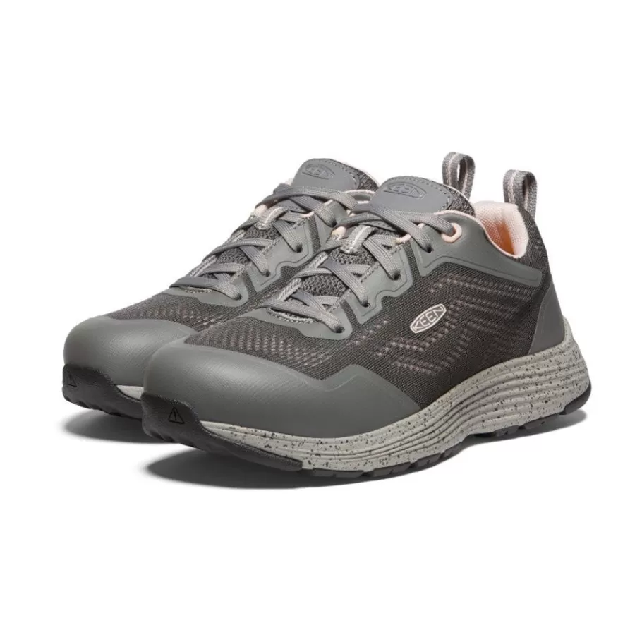 Women KEEN Work Boots & Shoes-Women'S Sparta 2 (Aluminum Toe) | Steel Grey/Peach Whip