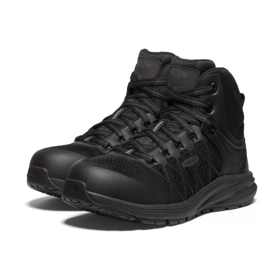 Women KEEN Work Boots & Shoes-Women'S Vista Energy Mid Int Met (Carbon-Fiber Toe) | Black/Raven