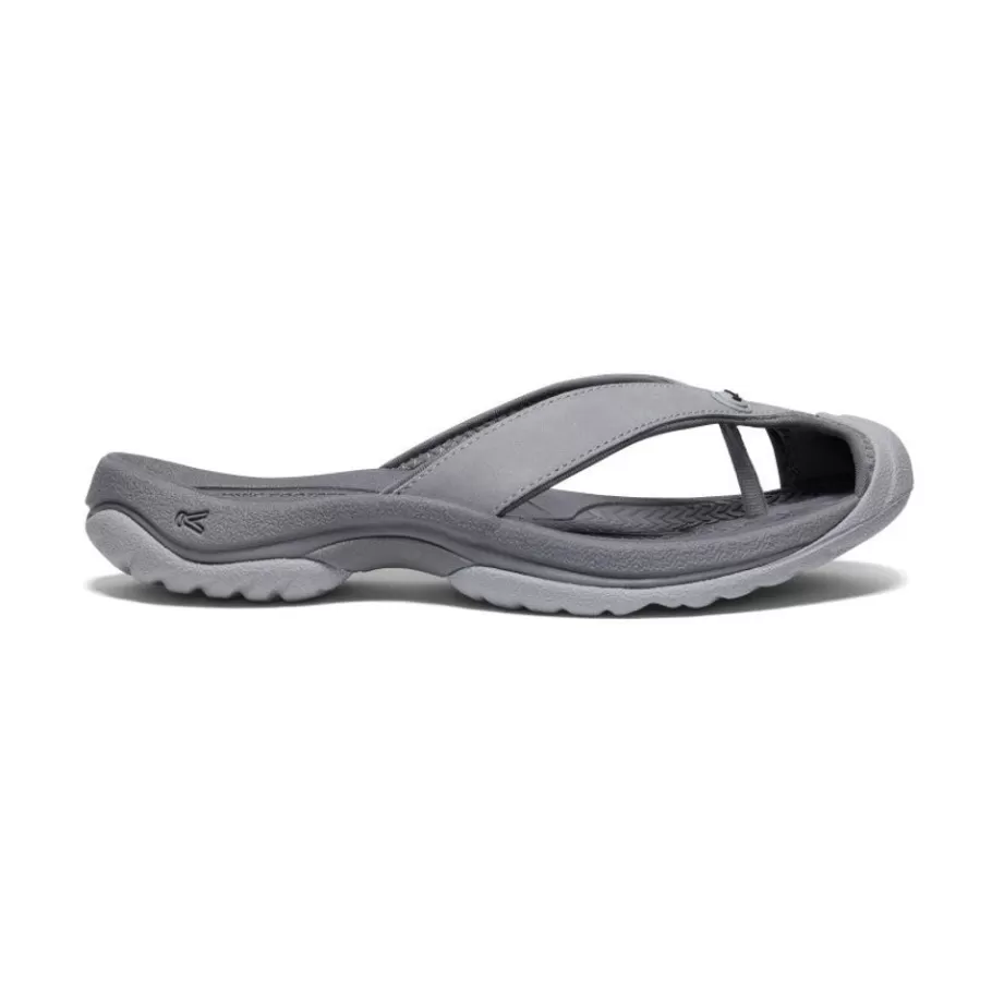 Women KEEN Slip-Ons-Women'S Waimea Leather Flip-Flop | Alloy/Black