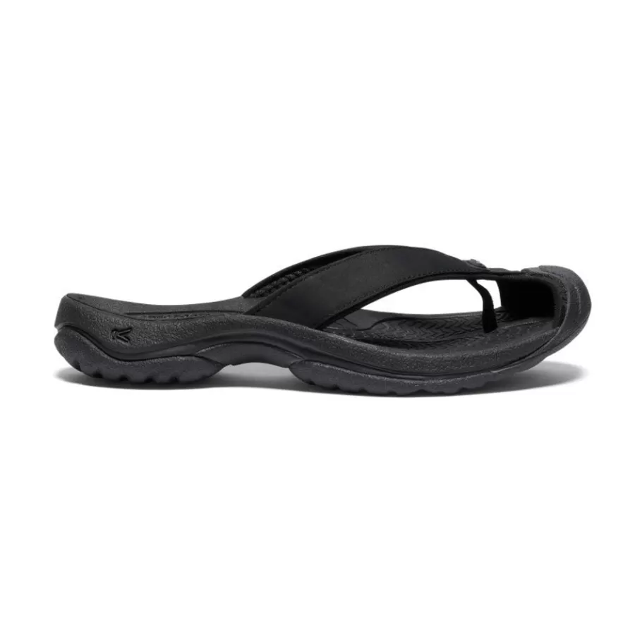 Women KEEN Slip-Ons-Women'S Waimea Leather Flip-Flop | Black/Black