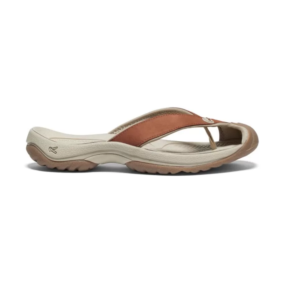 Women KEEN Slip-Ons-Women'S Waimea Leather Flip-Flop | Sorrel Horse/Plaza Taupe