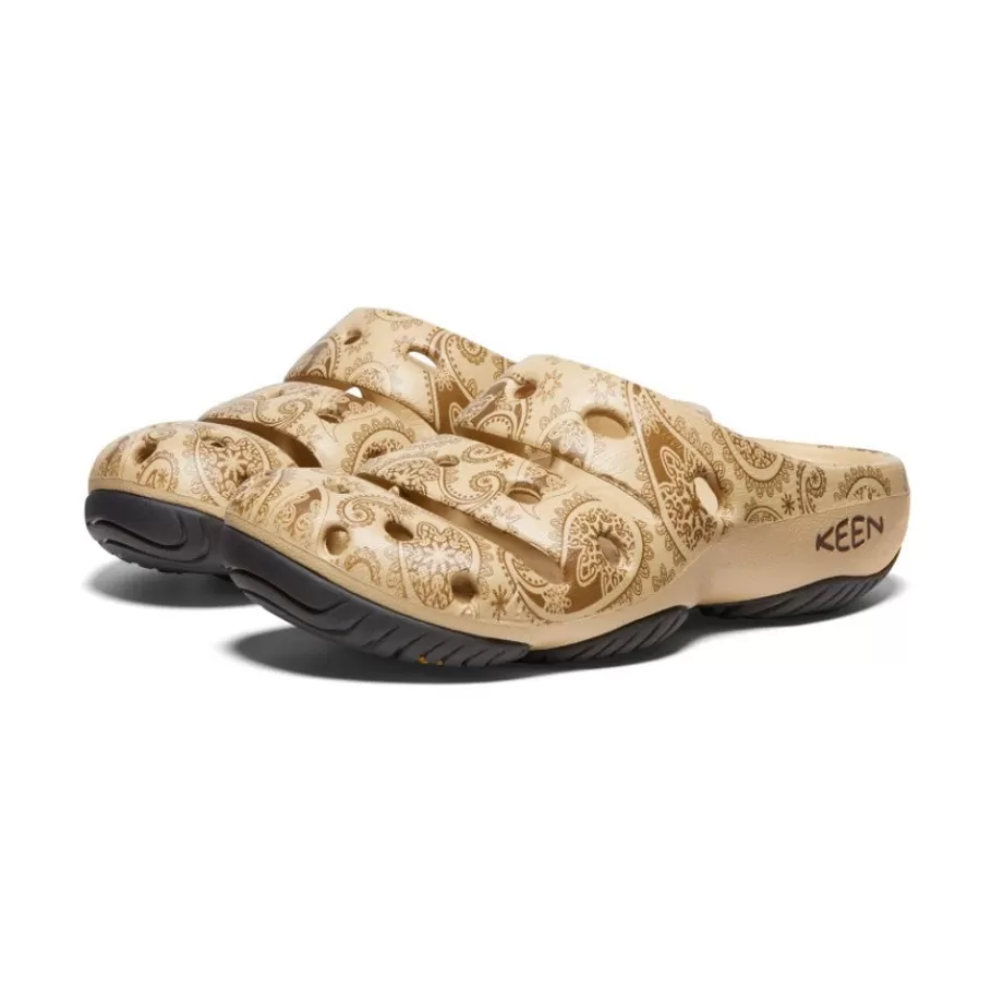 Women KEEN Slip-Ons-Women'S Yogui Arts Clog X Thc | Caffe Latte Paisley